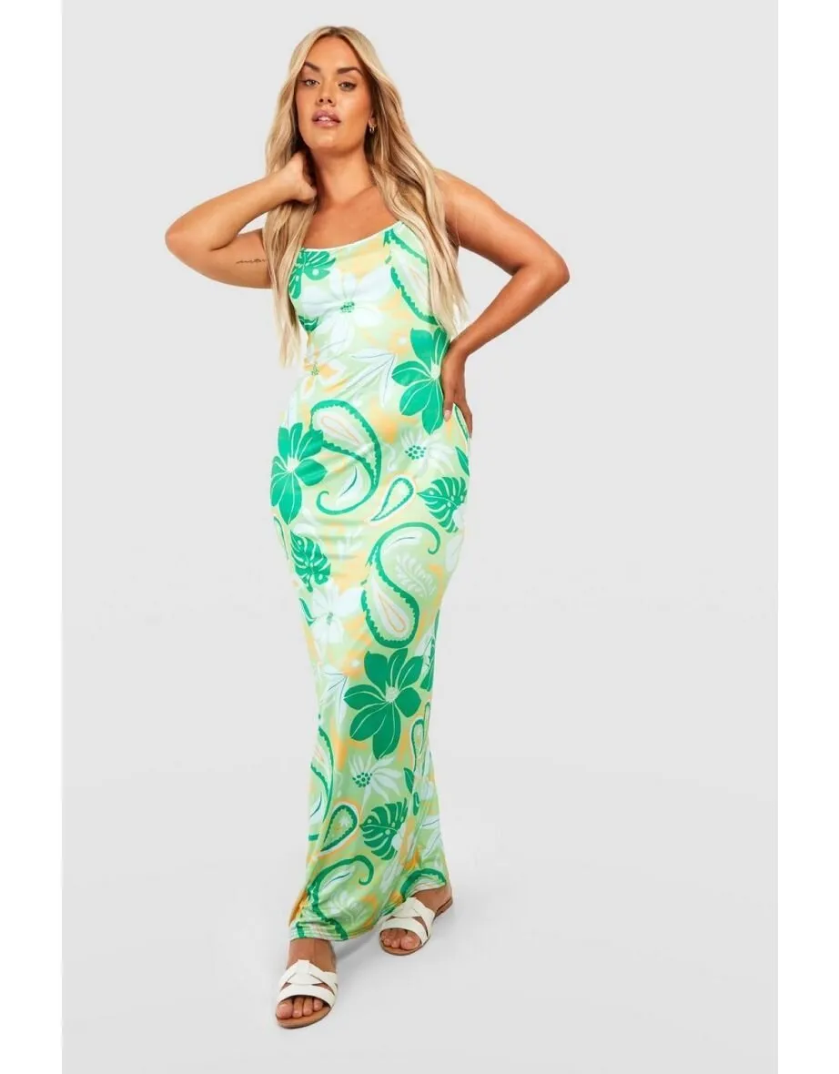 Women Fashion Sexy Vacation Digital Print Slim Fit Camisole Dress - Image 7