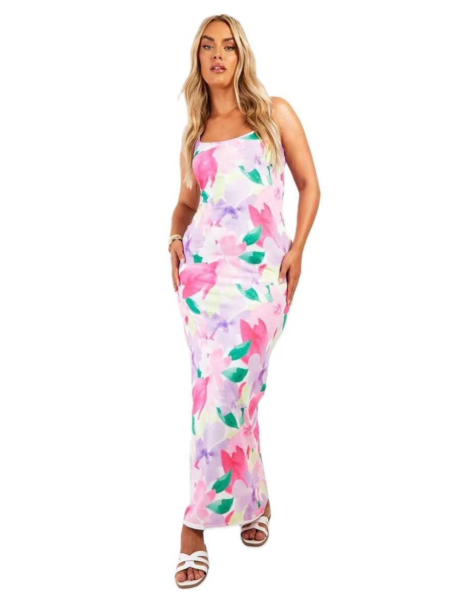 Women Fashion Sexy Vacation Digital Print Slim Fit Camisole Dress - Image 9