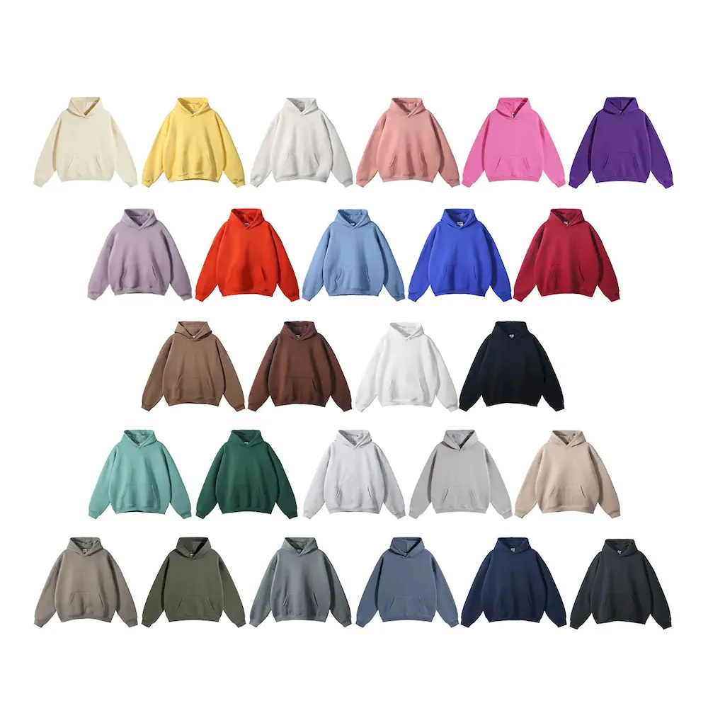 Men Fashion Loose Solid Color Fleece-Lined Hoodies - Image 4
