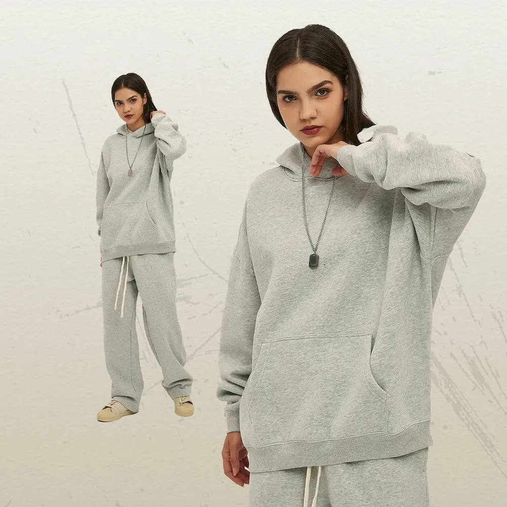 Men Fashion Loose Solid Color Fleece-Lined Hoodies - Image 5