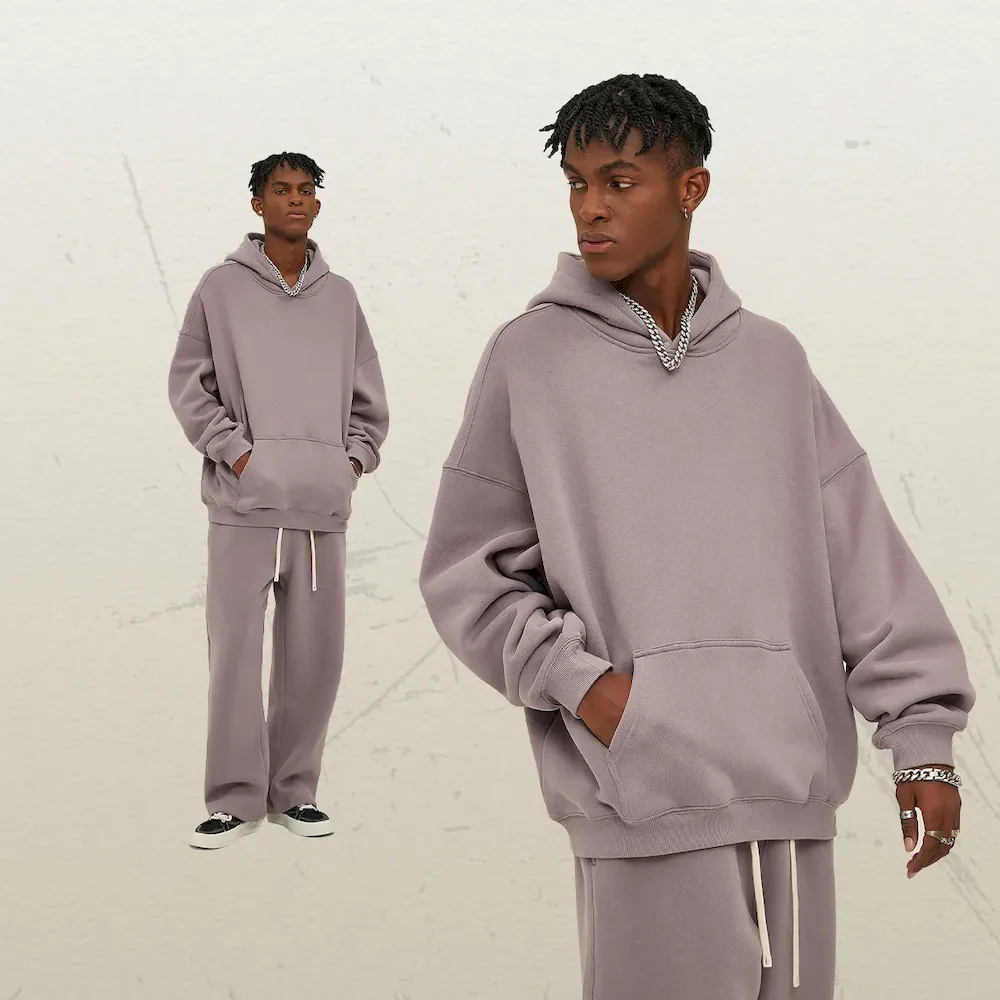 Men Fashion Loose Solid Color Fleece-Lined Hoodies - Image 10