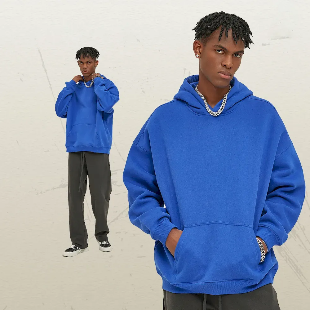 Men Fashion Loose Solid Color Fleece-Lined Hoodies - Image 14