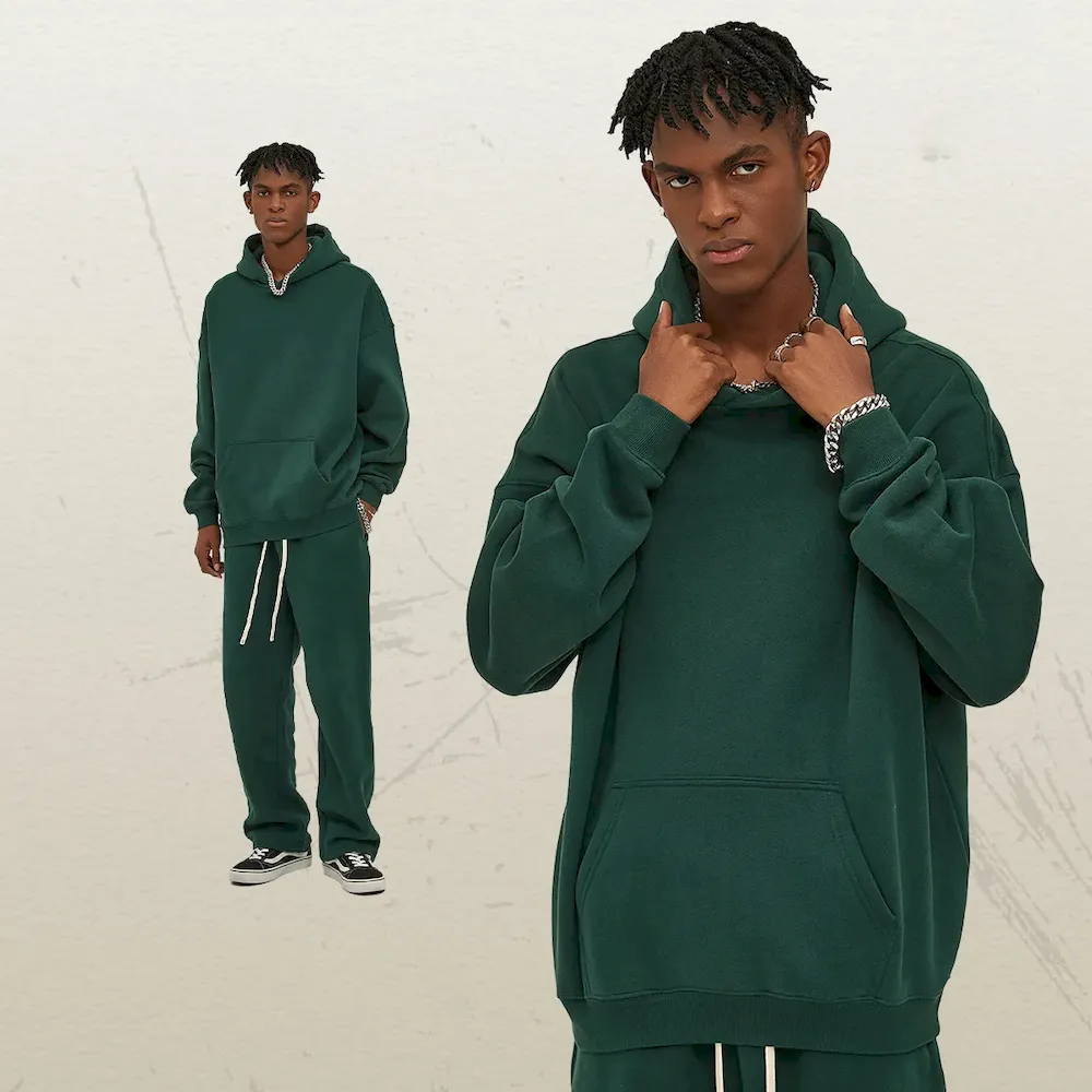 Men Fashion Loose Solid Color Fleece-Lined Hoodies - Image 15