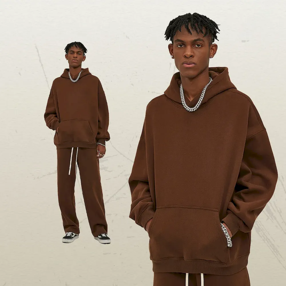 Men Fashion Loose Solid Color Fleece-Lined Hoodies - Image 18