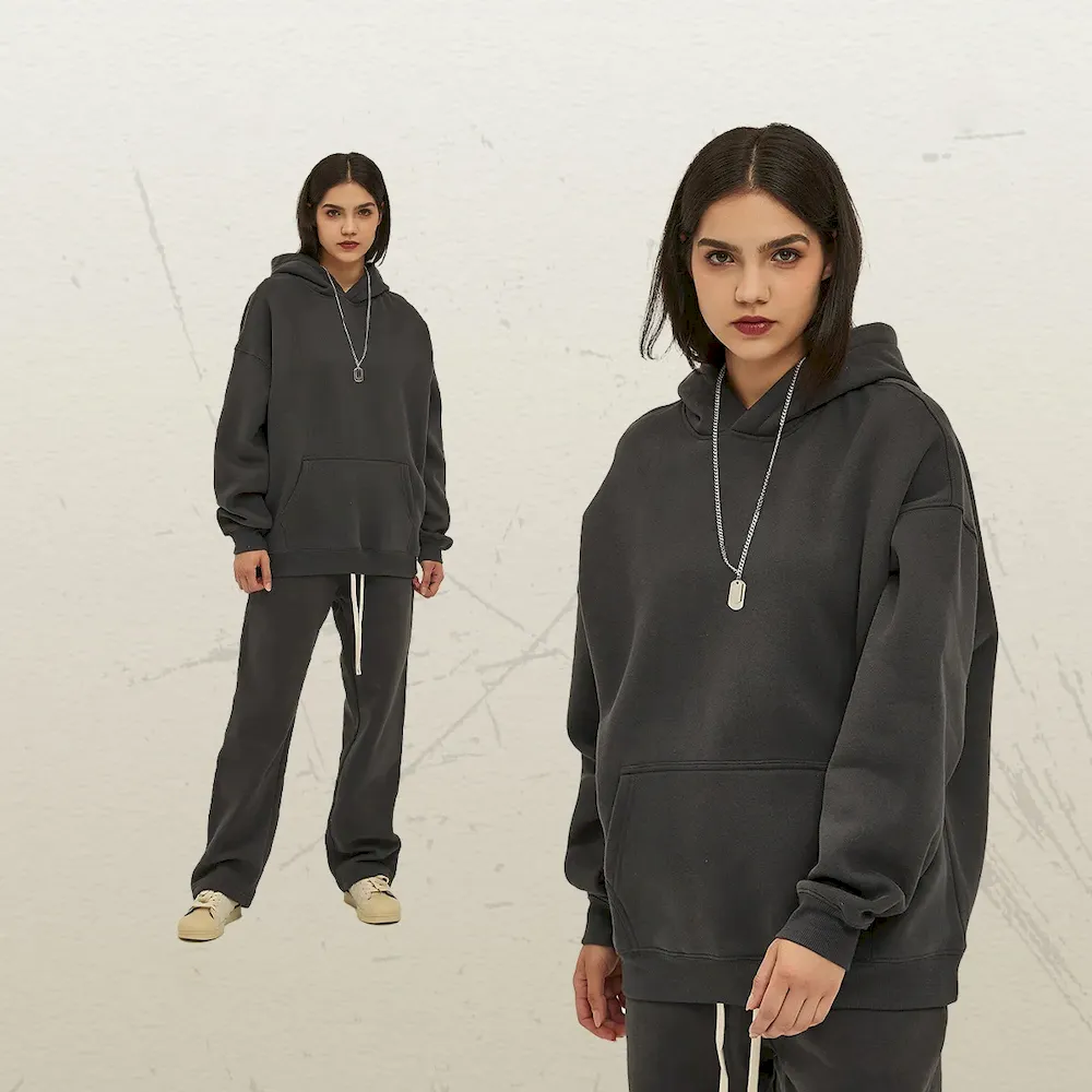 Men Fashion Loose Solid Color Fleece-Lined Hoodies - Image 19