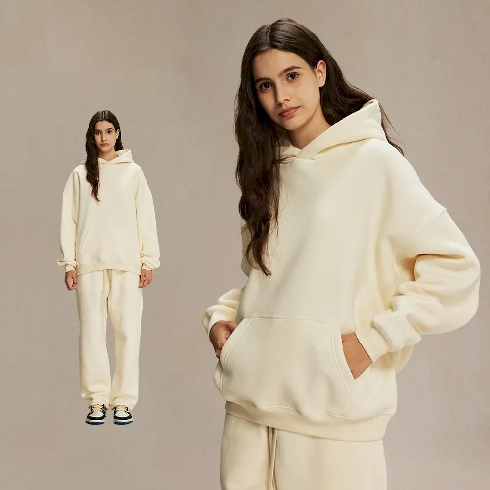 Men Fashion Loose Solid Color Fleece-Lined Hoodies - Image 22