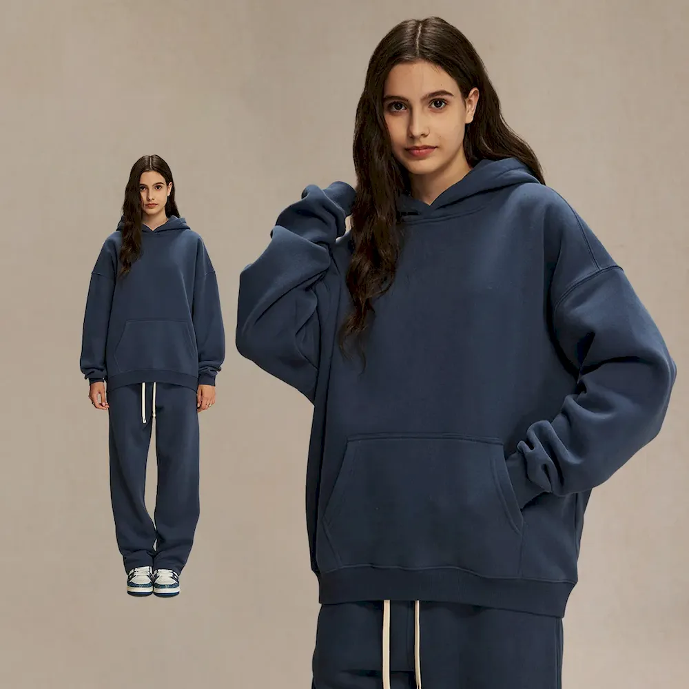 Men Fashion Loose Solid Color Fleece-Lined Hoodies - Image 24