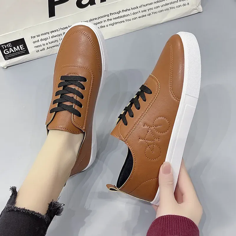 Women Fashion Casual Solid Color Flat Sneakers - Image 5
