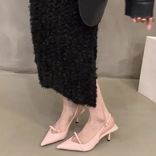 Women Fashion Sexy Solid Color Pointed-Toe High-Heel Shoes