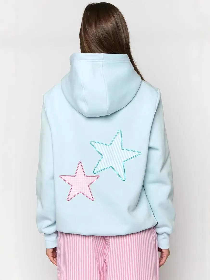 Women Fashion Casual Star Embroidered Long-Sleeve Hoodies - Image 4