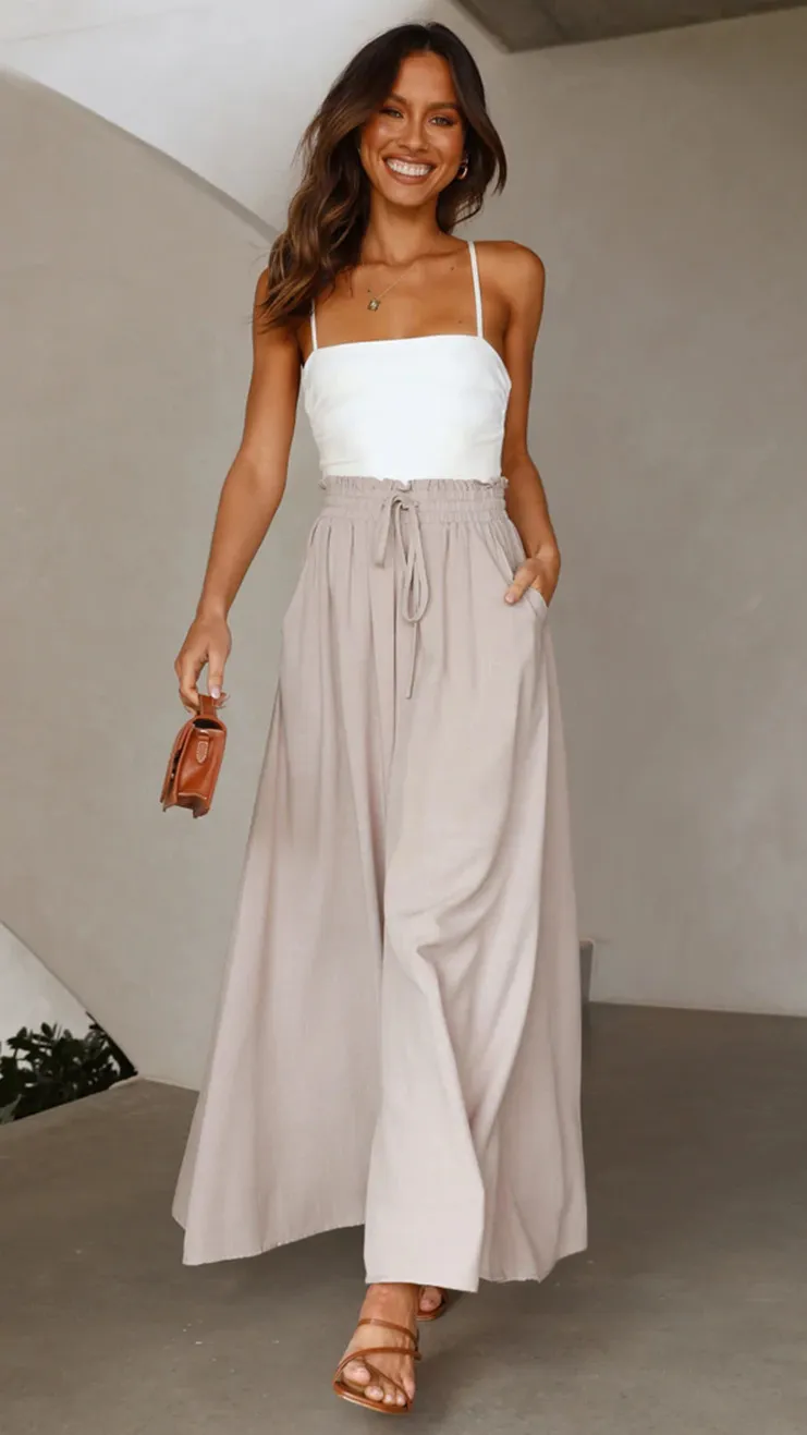 Spring And Summer Casual Wide Leg Loose Casual Women Solid Pants - Image 8