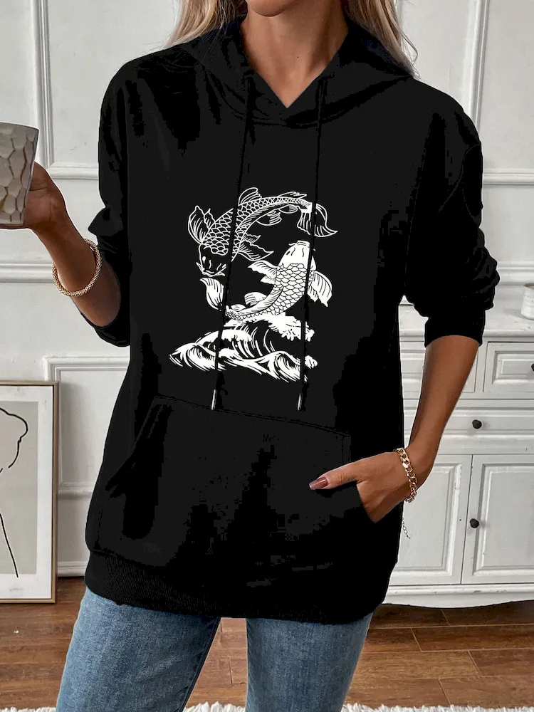 Women Casual Print Hoodie - Image 3