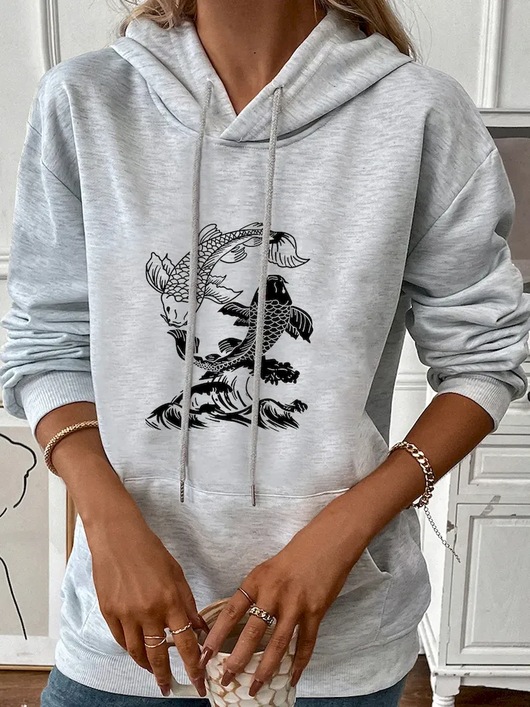 Women Casual Print Hoodie - Image 10