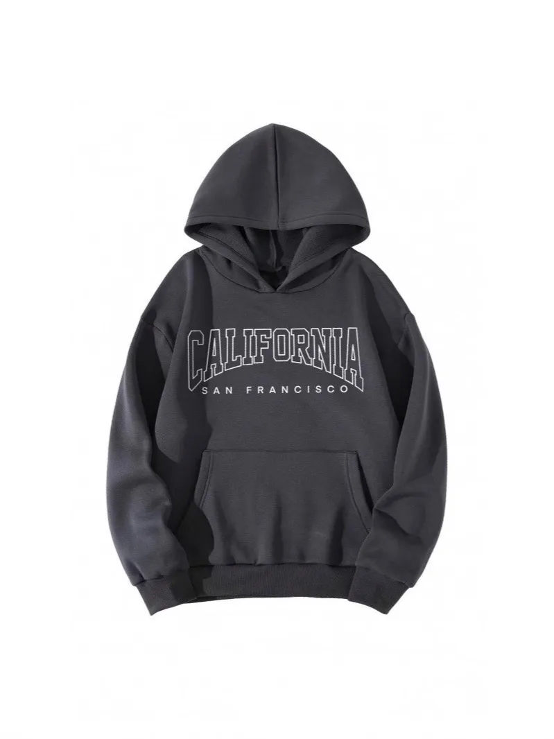 Casual Fashion Printed Loose Fleece-Lined Hoodie - Image 5