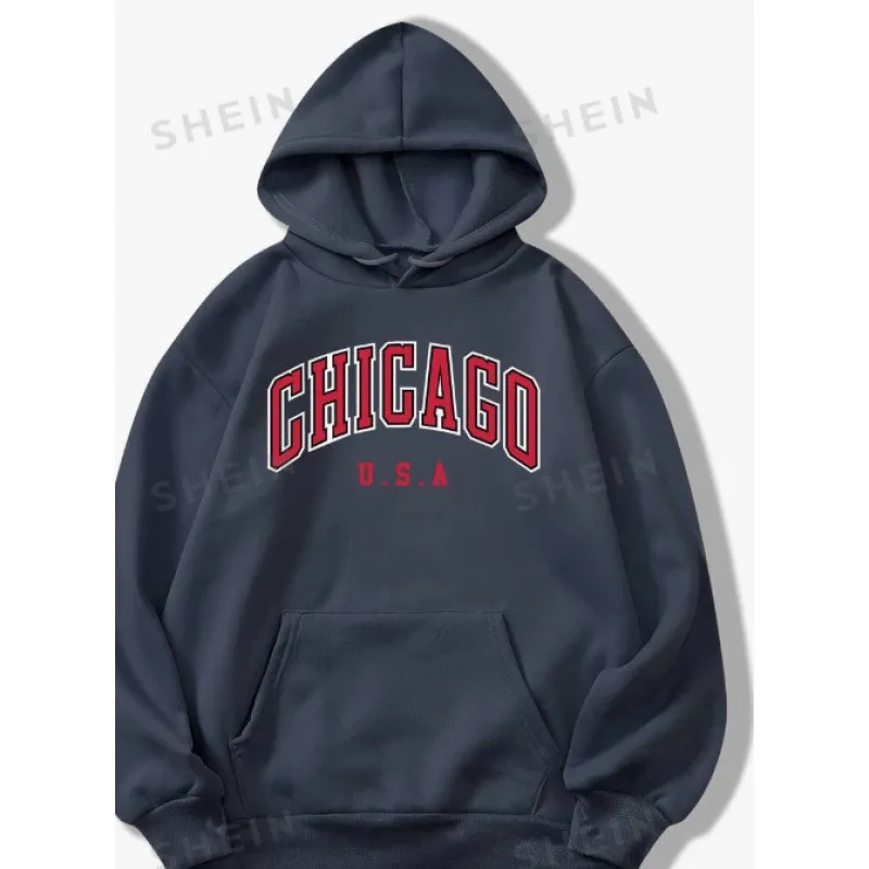 Casual Fashion Printed Loose Fleece-Lined Hoodie - Image 37