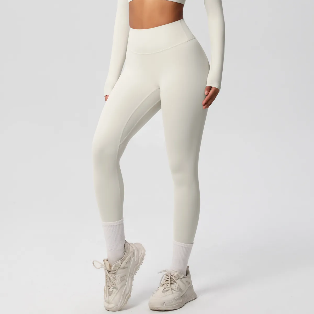Women Fashion Casual Solid Color High Waist Quick-Drying Slim-Fit Yoga Sports Leggings - Image 10