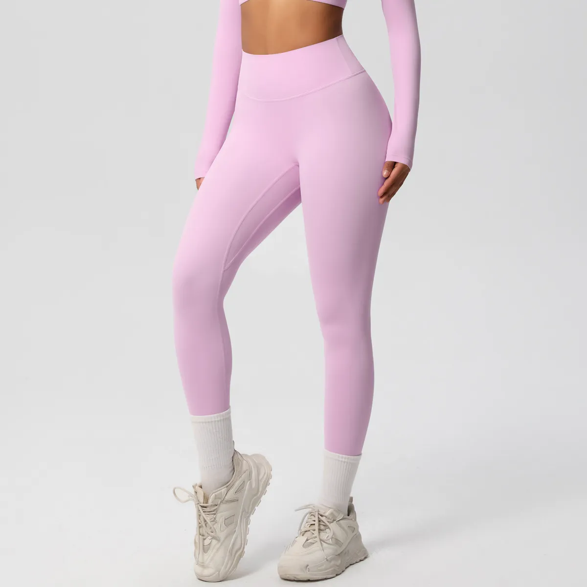 Women Fashion Casual Solid Color High Waist Quick-Drying Slim-Fit Yoga Sports Leggings - Image 15