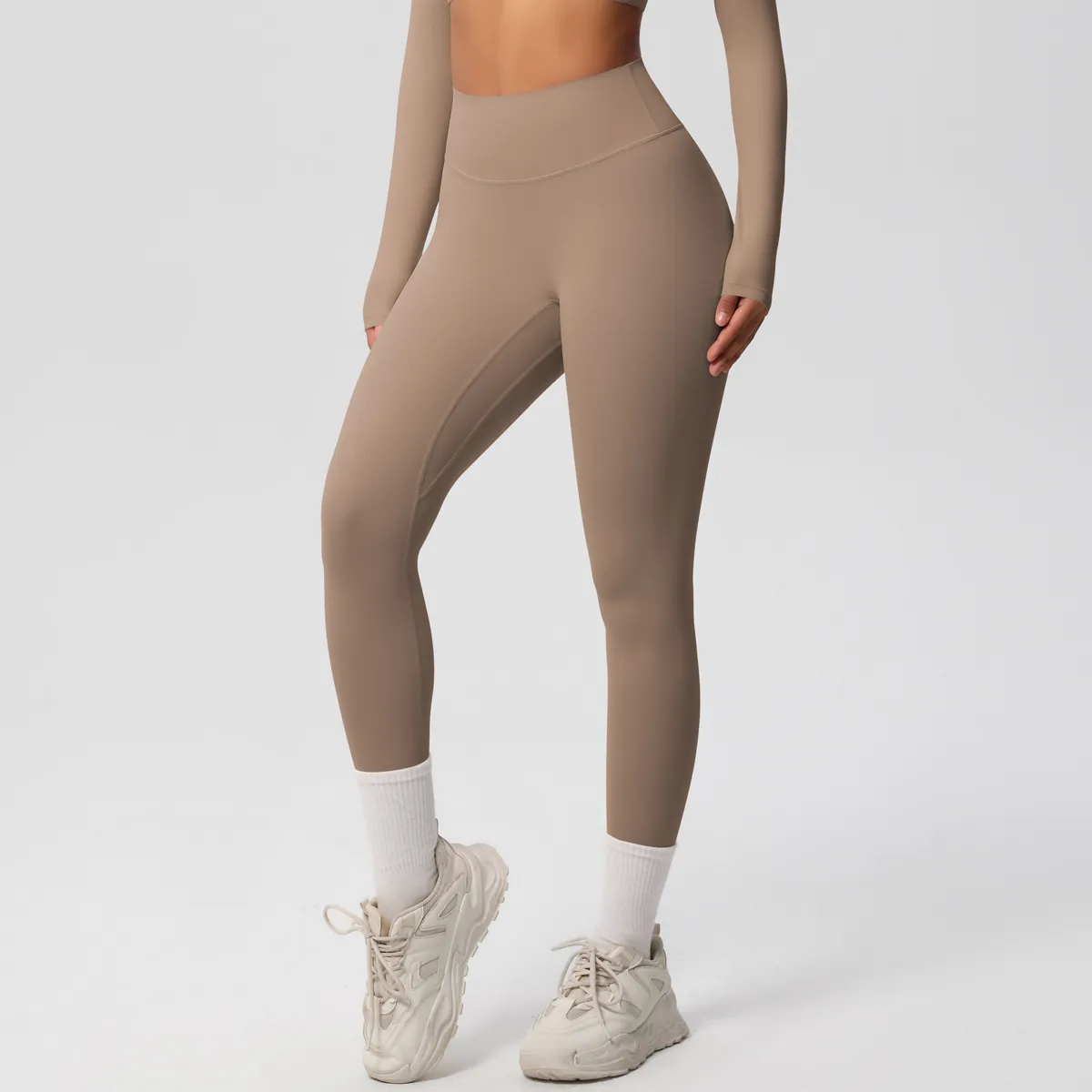 Women Fashion Casual Solid Color High Waist Quick-Drying Slim-Fit Yoga Sports Leggings - Image 18