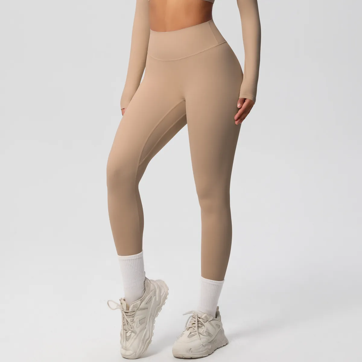 Women Fashion Casual Solid Color High Waist Quick-Drying Slim-Fit Yoga Sports Leggings - Image 20