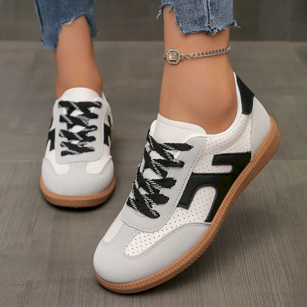 Women Casual Vintage Colorblock Sneaker