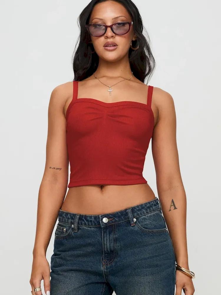 Women Fashion Solid Color Cropped Camisole - Image 3