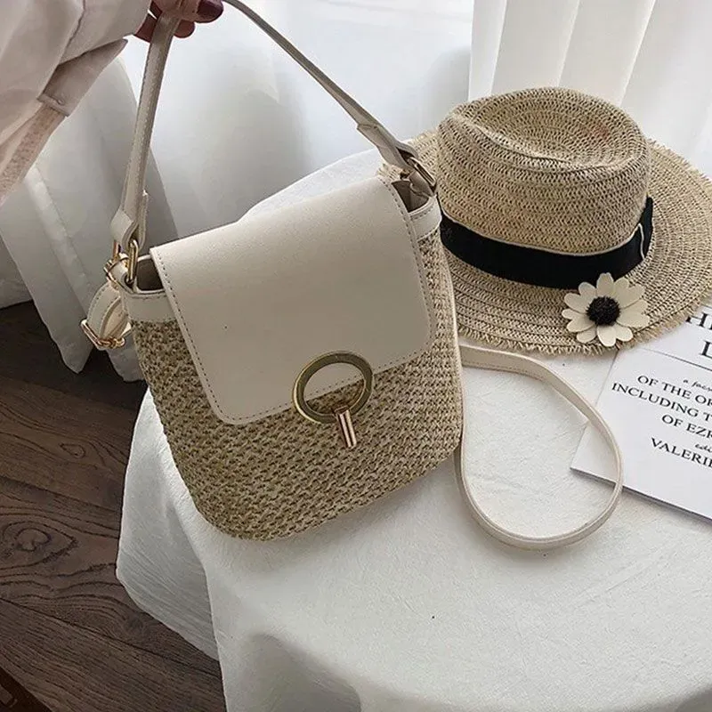 Simple Handmade Straw Woven Crossbody Bag - Image 7