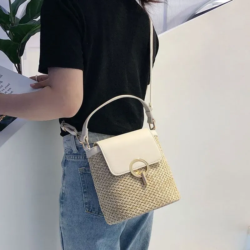 Simple Handmade Straw Woven Crossbody Bag - Image 8