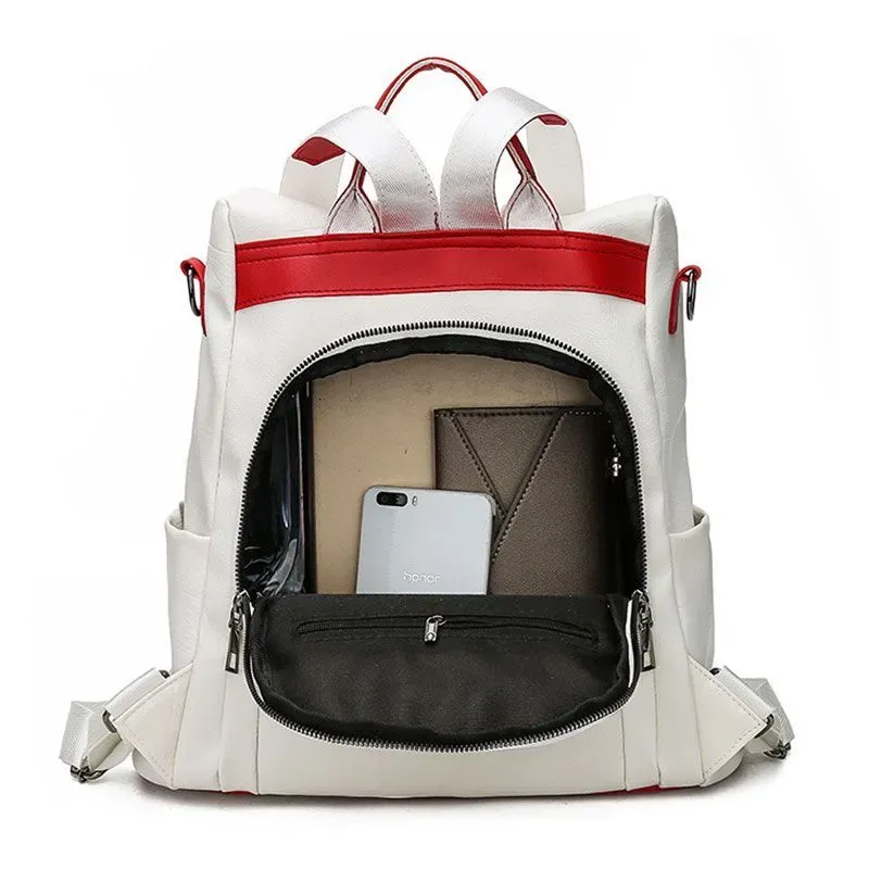 Leisure All-Match Soft PU Leather Waterproof Backpack - Image 6