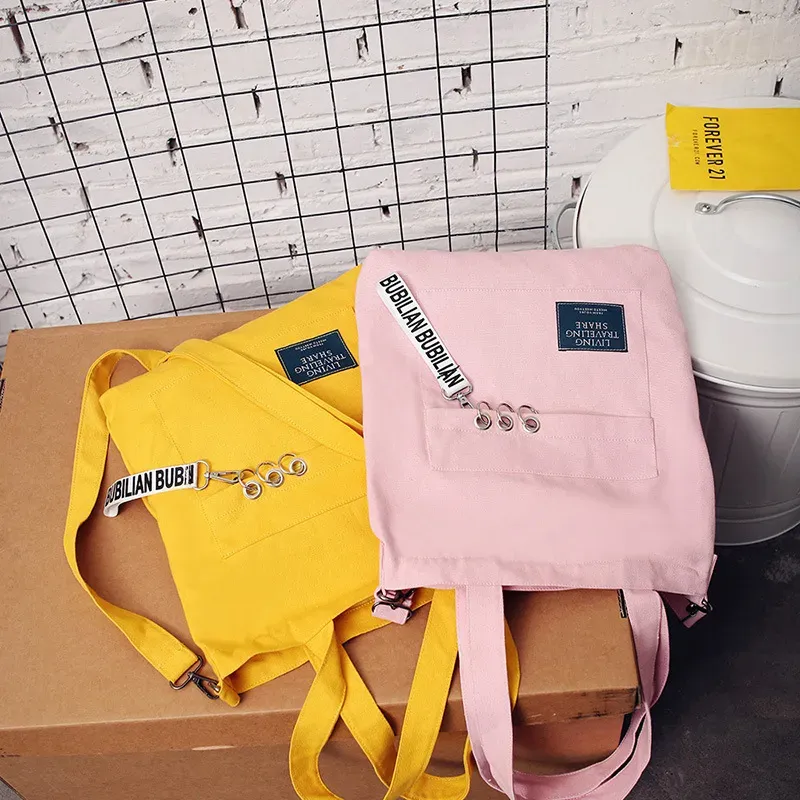 Irregular Design Campus Style Leisure Canvas Bag - Image 4