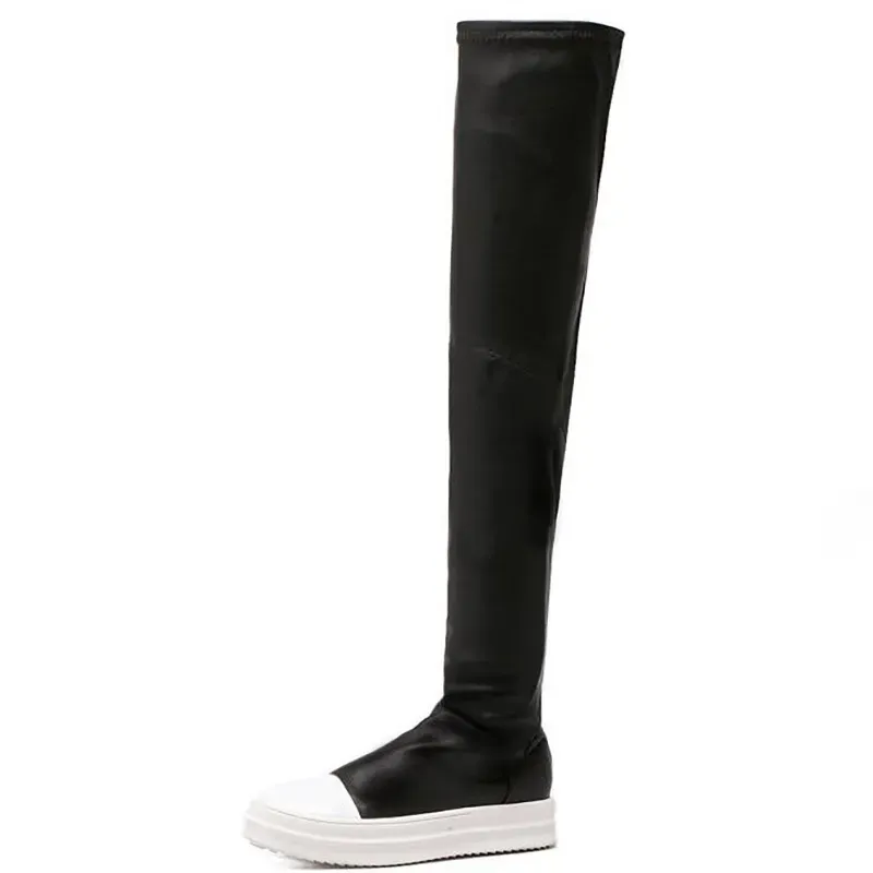 Size:4.5-10 Women Shell Head Design Elastic Over-The-Knee Boots - Image 9