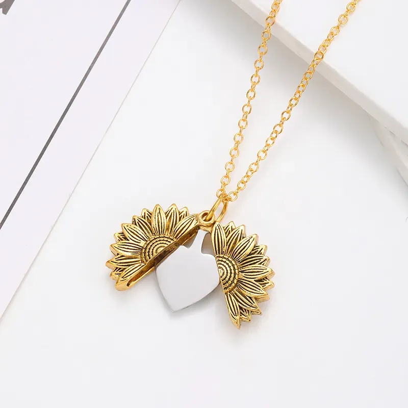 Wholesale Fashion Creative Custom Laser Engraving Stainless Steel Heart-Shaped Blank Necklace - Image 6