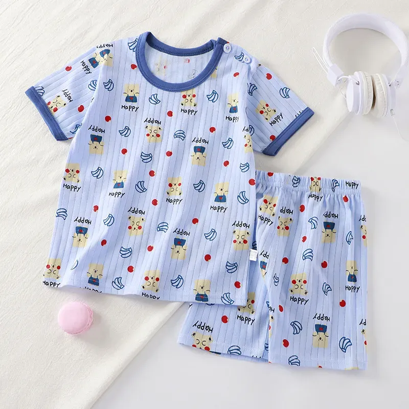 Wholesale Kids Toddler Boys Girls Summer Casual Cute Cartoon Floral Print Short Sleeve T-Shirt Shorts Set - Image 8