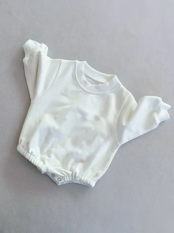 Wholesale Kids Baby Boys And Girls Fashion Simple Solid Color Round-Neck Long-Sleeve Rompers - Image 26