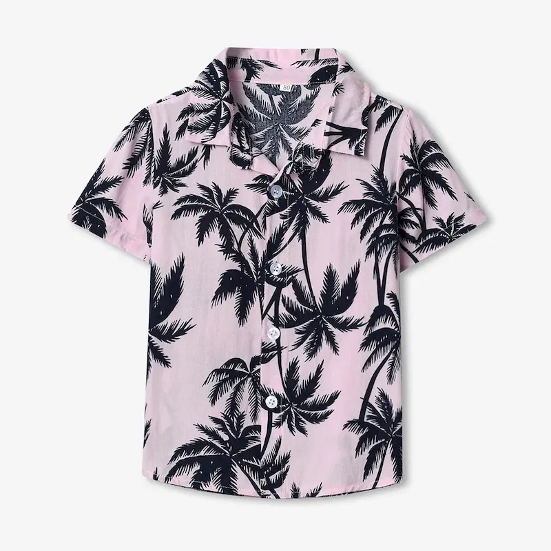 Wholesale Summer Short-Sleeved Lapel Hawaiian Flower Shirt - Image 22