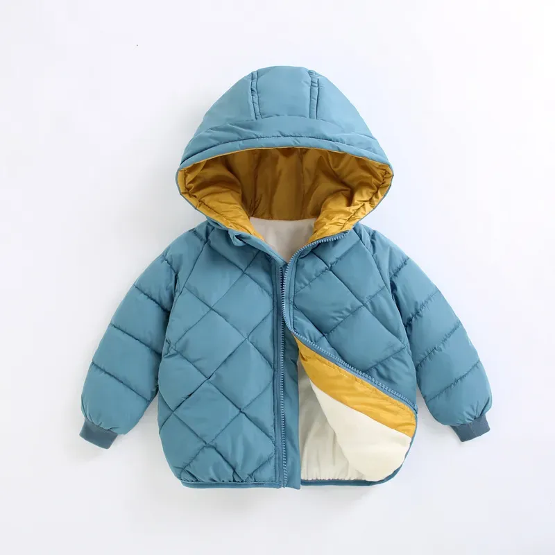 Wholesale Kids Boys And Girls Fall/Winter Cotton-Padded Fleece-Lined Warm Long-Sleeve Hoodies Coat - Image 4