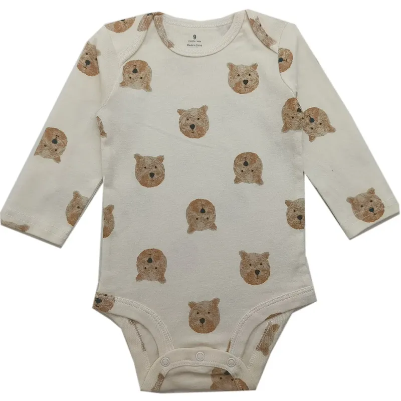 Wholesale Kids Baby Boys And Girls Fashion Cartoon Printed Long Sleeve Cotton Rompers - Image 7