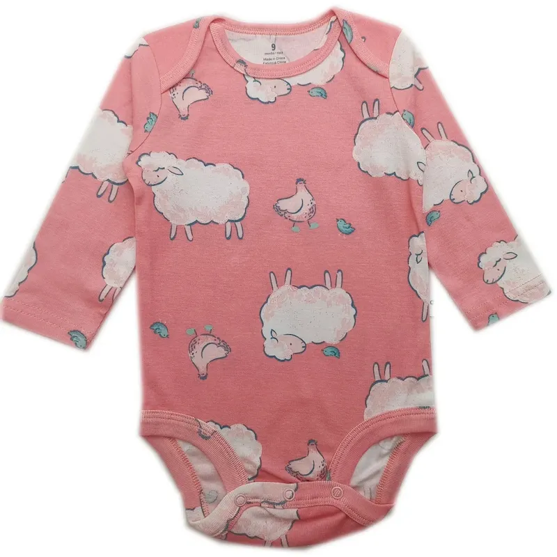 Wholesale Kids Baby Boys And Girls Fashion Cartoon Printed Long Sleeve Cotton Rompers - Image 5