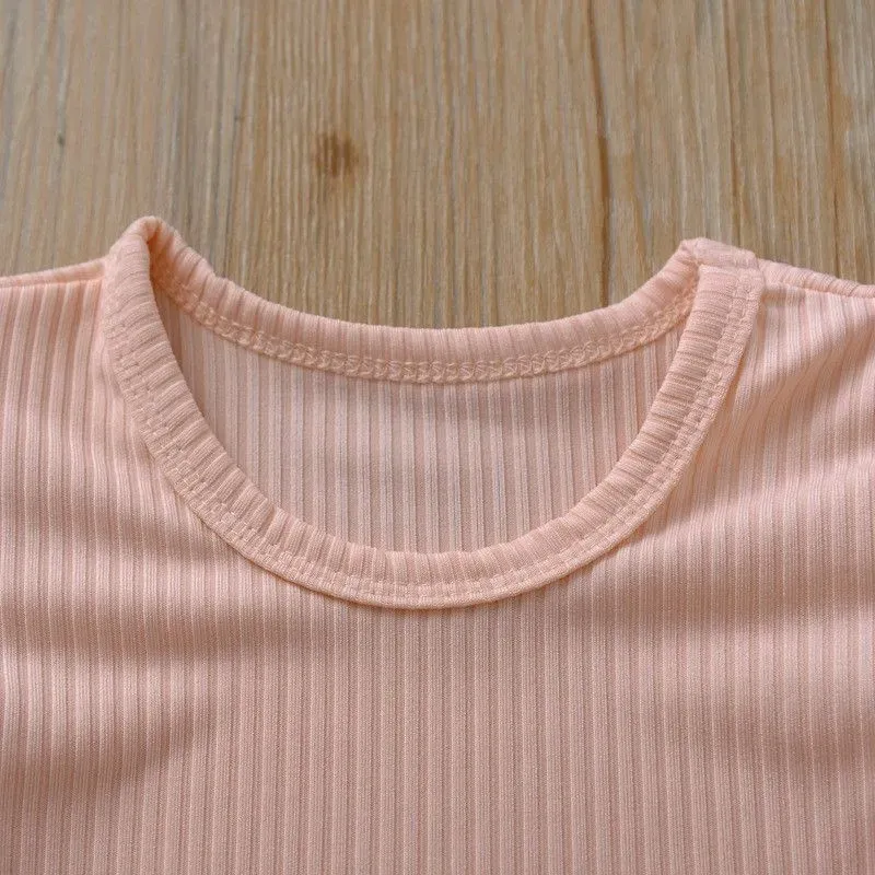 Wholesale Baby Infant Toddler Girl Solid Color Short Sleeves Bodysuit - Image 5