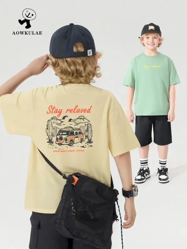 Wholesale Summer Boys Casual Short-Sleeved T-Shirt - Image 3