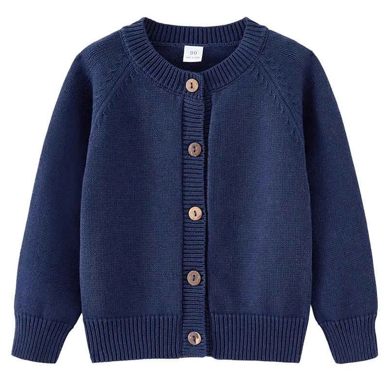 Wholesale Kids Toddler Boys Girls Autumn Winter Casual Cute Solid Color Cardigan Knitted Long Sleeve Sweater - Image 8