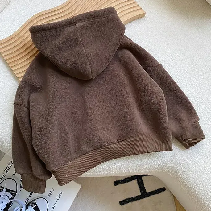 Wholesale Boys' Fashion Casual Smile Face Thickened Long-Sleeve Hoodies - Image 3