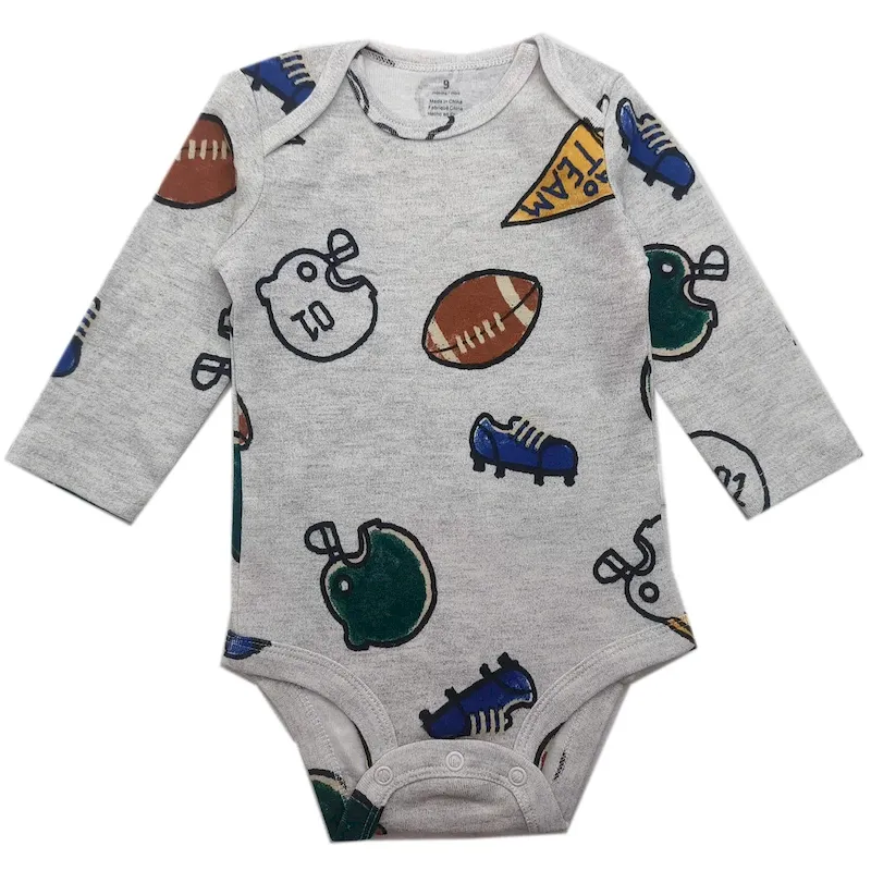 Wholesale Kids Baby Boys And Girls Fashion Cartoon Printed Long Sleeve Cotton Rompers - Image 8
