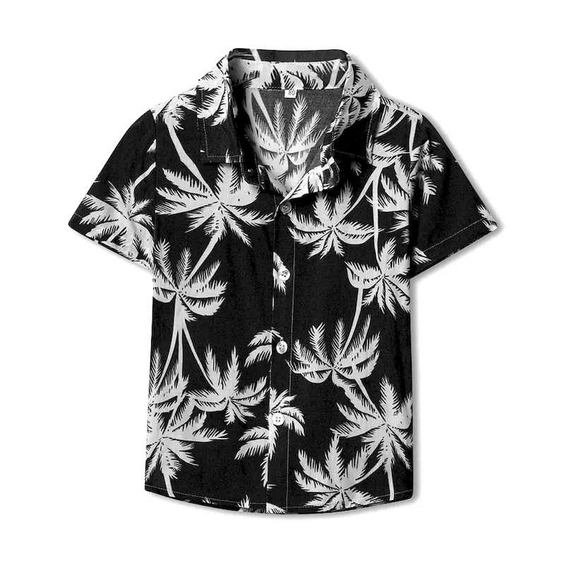 Wholesale Summer Short-Sleeved Lapel Hawaiian Flower Shirt - Image 19