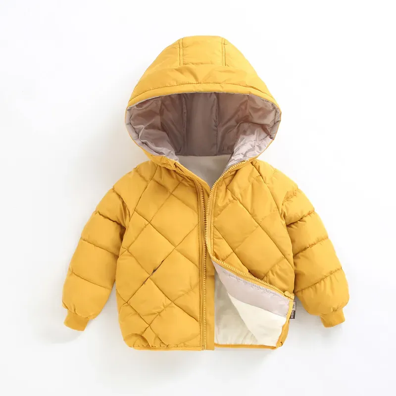 Wholesale Kids Boys And Girls Fall/Winter Cotton-Padded Fleece-Lined Warm Long-Sleeve Hoodies Coat - Image 8