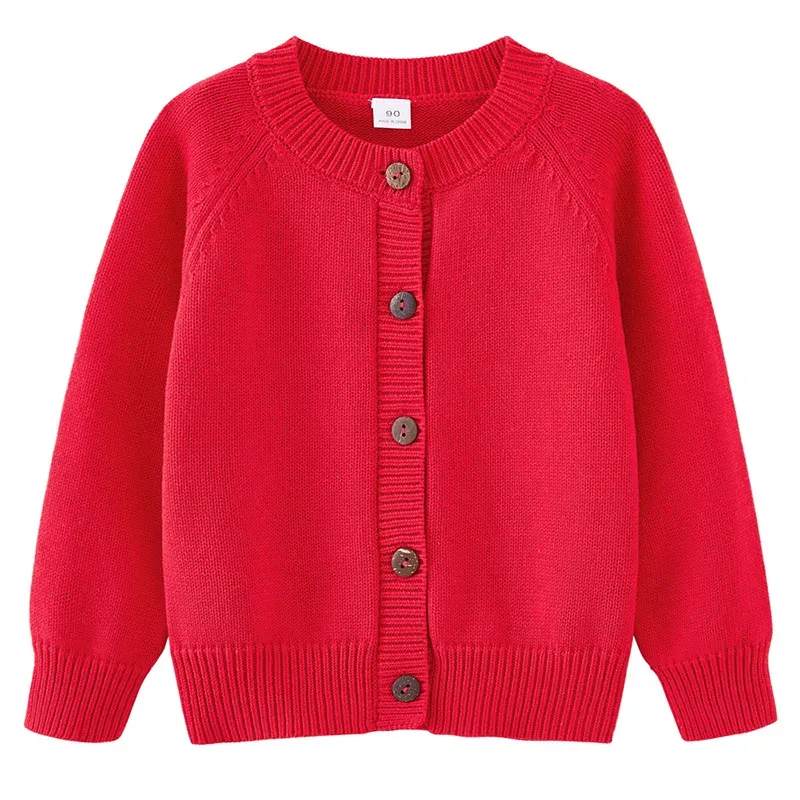 Wholesale Kids Toddler Boys Girls Autumn Winter Casual Cute Solid Color Cardigan Knitted Long Sleeve Sweater - Image 9