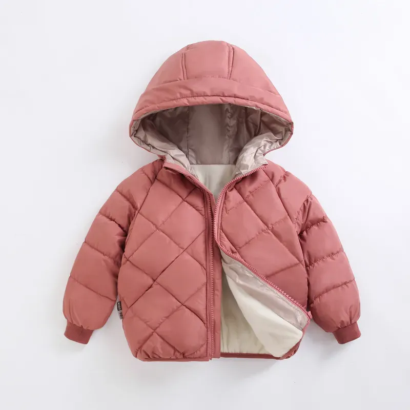 Wholesale Kids Boys And Girls Fall/Winter Cotton-Padded Fleece-Lined Warm Long-Sleeve Hoodies Coat - Image 7