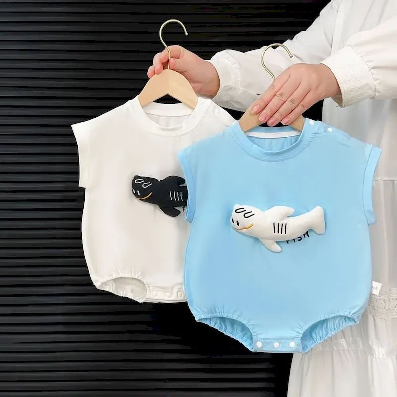 Wholesale Kids Baby Summer Thin Clothes Cute S Cartoon Rompers
