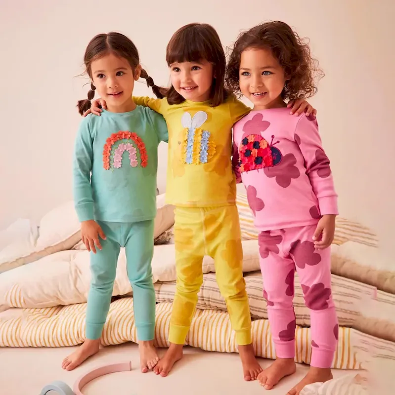 Wholesale Girl Fashion Casual Floral Printed Long-Sleeve Sweatshirt Slim Fit Pants Two-Piece Set