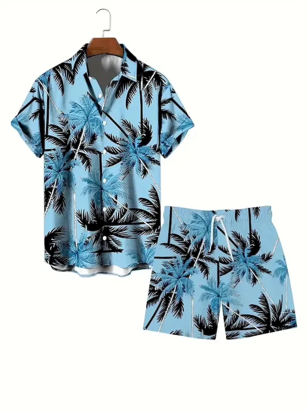 Wholesale Boys' Fashion Heart Print Short Sleeve Shirt And Shorts Two-Piece Set - Image 15