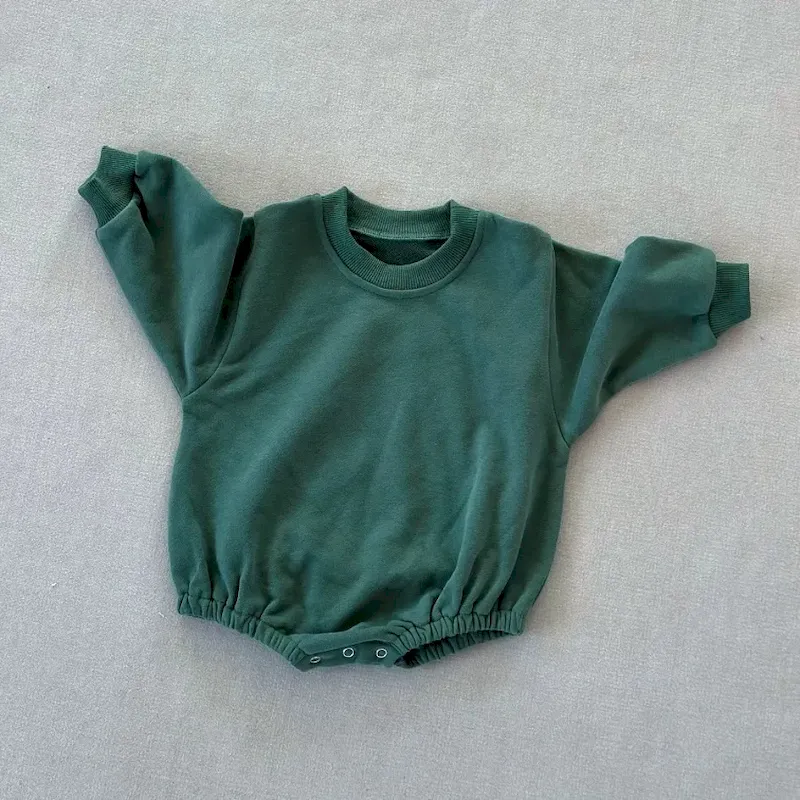 Wholesale Kids Baby Boys And Girls Fashion Simple Solid Color Round-Neck Long-Sleeve Rompers - Image 23